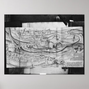 Pôster A cidade e a vila de Carcassonne, 1462