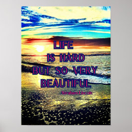 Poster A citação de Abraham Lincoln "A vida é Duro"