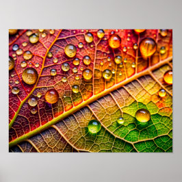 Poster A close-up of a vibrant, textured leaf