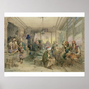 Pôster A Coffee House, Constantinople, 1854 (pen & ink &