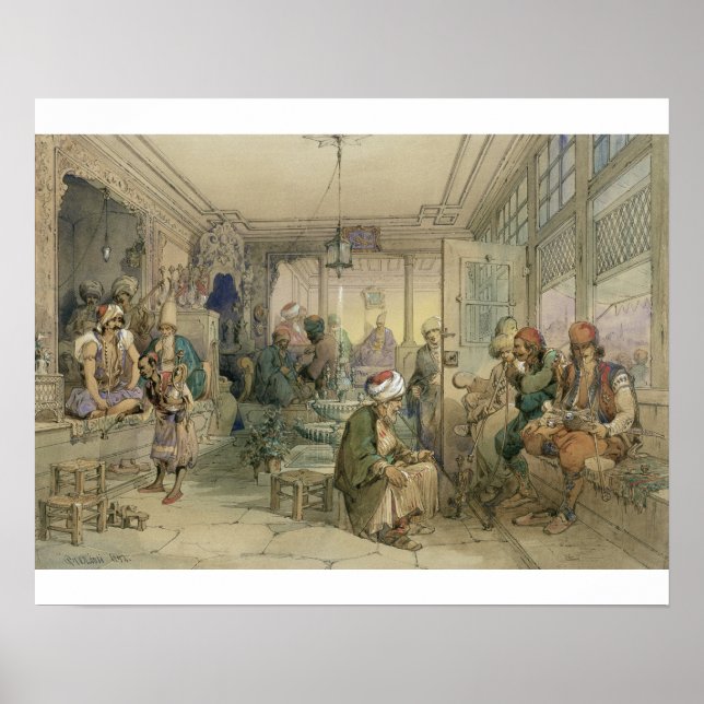 Pôster A Coffee House, Constantinople, 1854 (pen & ink & (Frente)