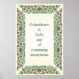 Poster A coincidência é a maneira do deus de permanecer