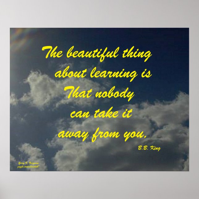 POSTER A COISA BONITA SOBRE APRENDER B.B.KING (Frente)