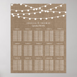 Poster A Coleção De Casamento Da Corrida Burlap String Li