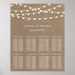 Poster A Coleção De Casamento Da Corrida Burlap String Li