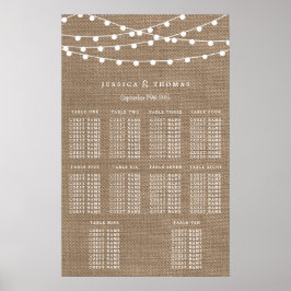 Poster A Coleção De Casamento Da Corrida Burlap String Li