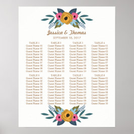 Pôster A Coleção de Casamentos Brancos Floral Wreath