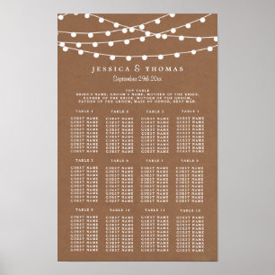Pôster A Coleção de Casamentos Rustic Kraft String Lights