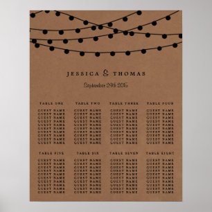 Poster A Coleção de Casamentos Rustic Kraft String Lights