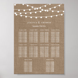 Poster A Coleção de Luzes de Corda de Sarjaria Rústica pa