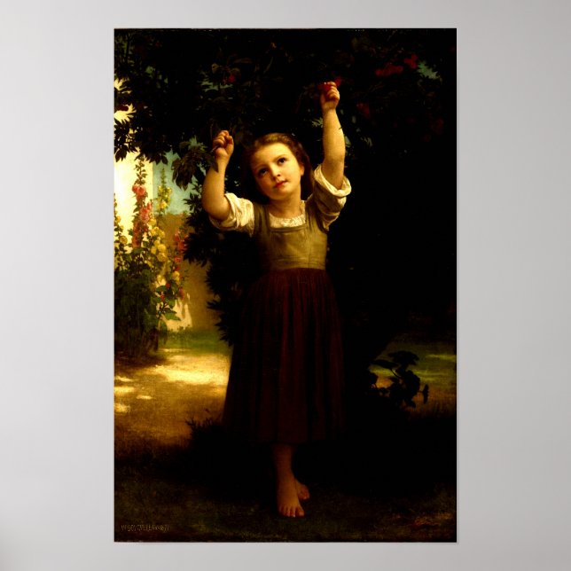 Poster A Colhedora de Cerejas William Adolphe Bouguereau  (Frente)