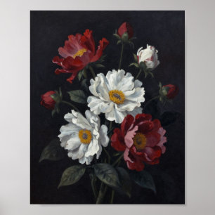 Poster "A Colheita do Chiaroscuro: Um Estudo de Carmesim