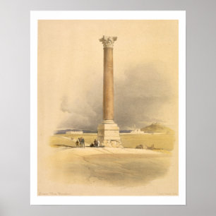 Pôster A coluna de Pompey, Alexandria, de "Egipto e de