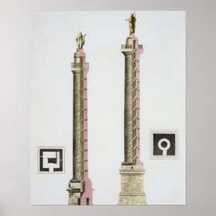 Pôster A coluna de Trajan, Roma, 'de Le Traje Ancien e