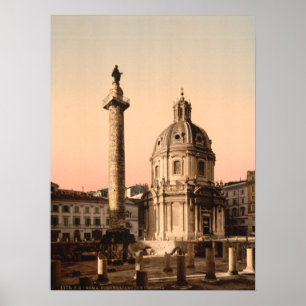Poster A coluna de Trajan, Roma, Lazio, Italia