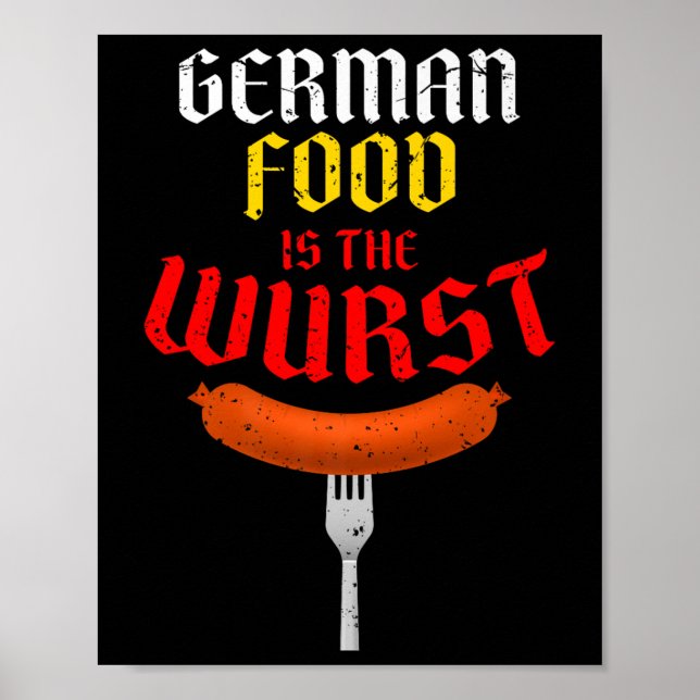 Poster A Comida Alemã É O Muro. Engraçado Fácil Figurino  (Frente)