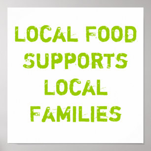 Pôster A comida local apoia famílias locais
