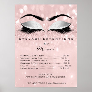 Poster A composição cinzenta da pele do rosa do rosa Ey