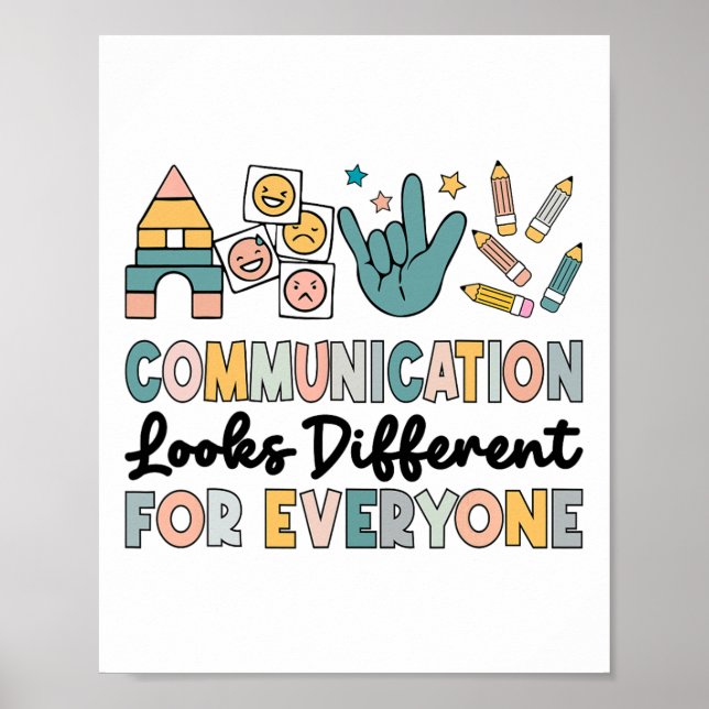 Poster A comunicação Parece Diferente Para Todos Os Autis (Frente)