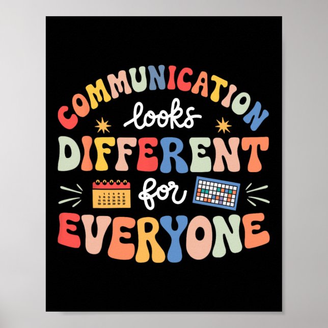 Poster A comunicação Parece Diferente Para Todos Os Autis (Frente)