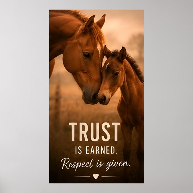 Poster 🐴 A Confiança é Ganho o Respeito é Dado Inspiraçã (Frente)