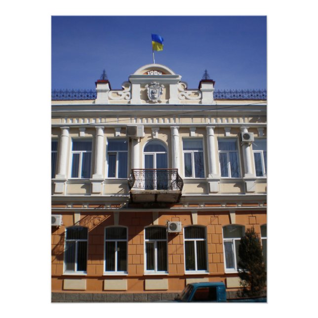 Pôster A construção do Conselho Municipal de Melitopol (Frente)