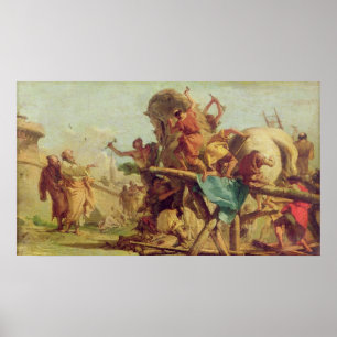 Pôster A construção do Trojan Horse, c.1760