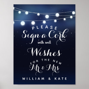 Pôster A corda do marinho dos lighs assina um