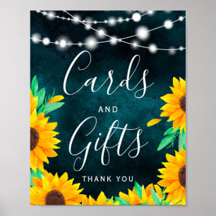 Poster A corda rústica da cerceta ilumina presentes do