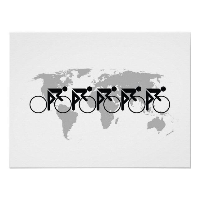 Pôster A Corrida Bicicleta N.º 3 Preta A Branco (Frente)