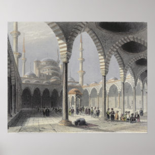 Poster A corte da mesquita da sultão Achmet, Istambul