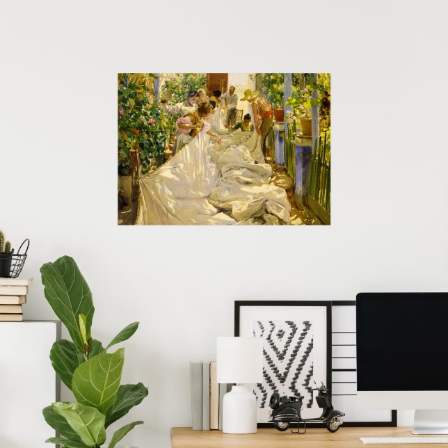 Poster A costura da vela por Joaquin Sorolla (Escritório em casa)