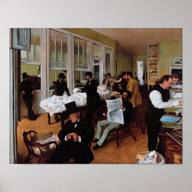 Poster A Cotton Office in New Orleans by Edgar Degas (Frente)
