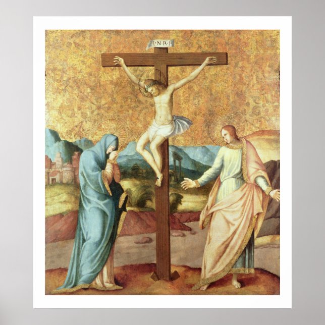 Poster A crucificação com a Virgem e a Rua John the Ev (Frente)
