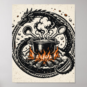 Poster A Culinária e a Estampa do Dragão — Arte Emblema P