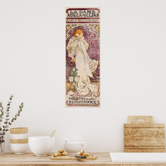 Poster A Dama das Camellias por Alphonse Mucha (Cozinha)