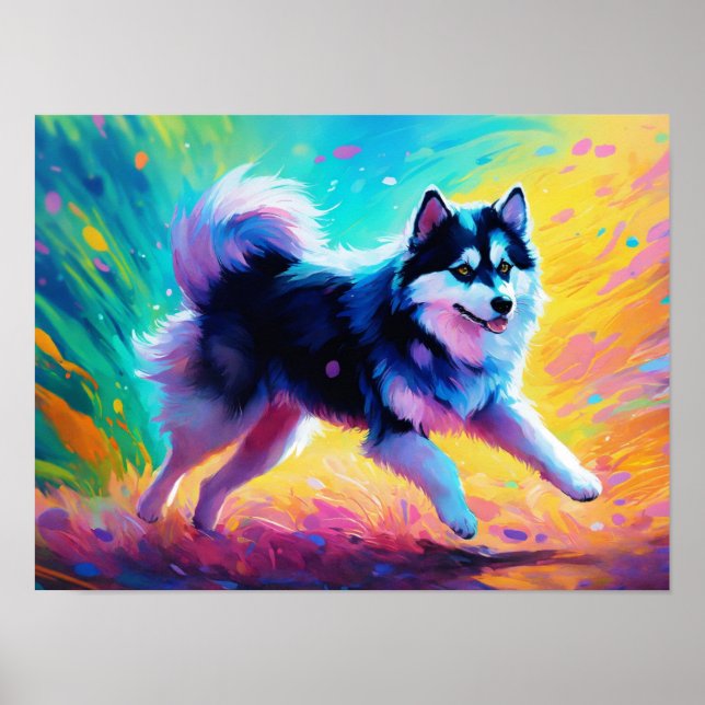 Poster "A dança de Pomsky: Liberdade Vibrante na Arte" (Frente)