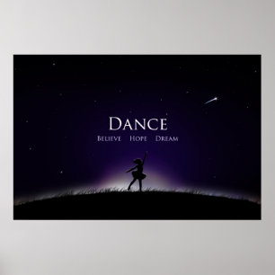 Pôster A dança do cartaz da dança acredita a bailarina