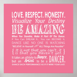 Poster A dança inspirada cita o rosa do cartaz