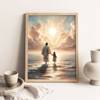 Poster A Day for Miracles, Christian Art, Jesus Walking