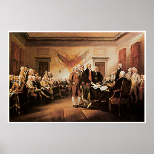 Pôster A declaração de independência, o 4 de julho de