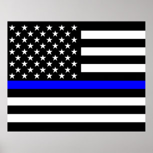 Pôster A decoração fina da bandeira americana de Blue