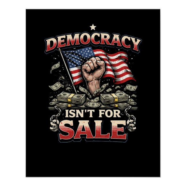 Pôster A Democracia Não Está À Venda (Frente)