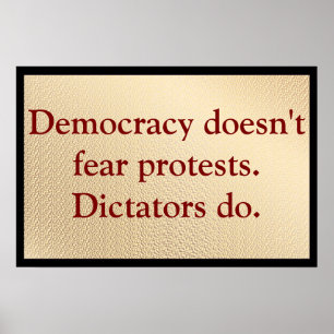 Poster A Democracia Não Tem Medo de Protestos
