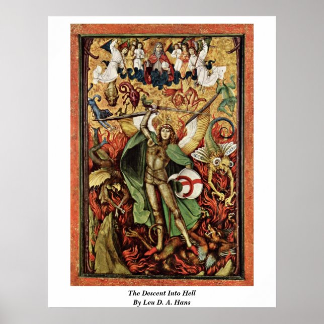 Poster A Descida No Inferno Por Leu D. A. Hans (Frente)