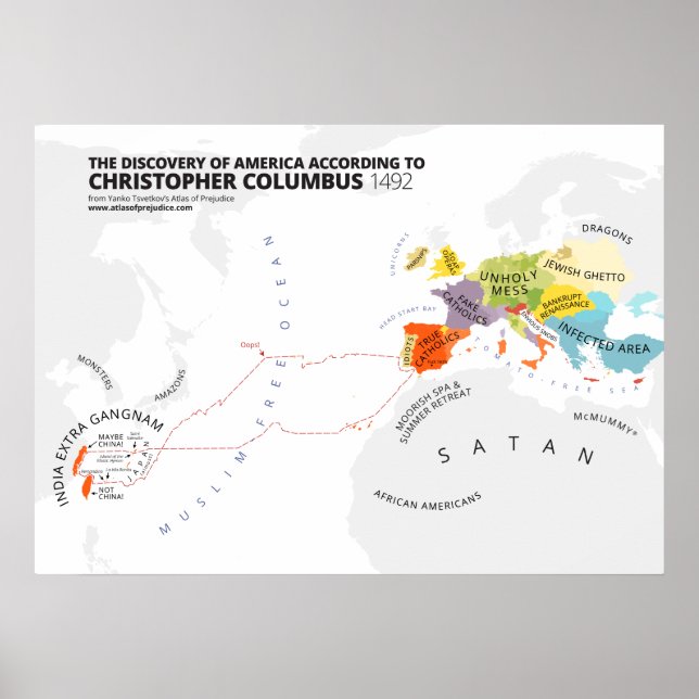 Pôster A descoberta da América de acordo com Columbus (Frente)