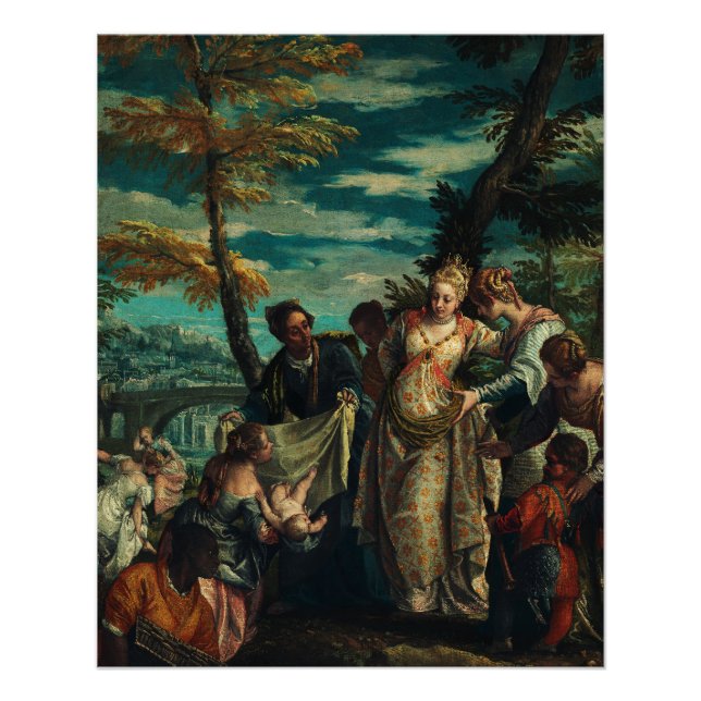 Pôster A Descoberta de Moisés por Veronese Arte Fina (Frente)