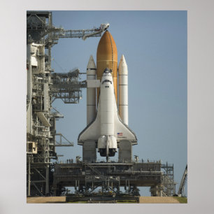 Pôster A descoberta do vaivém espacial senta pronto