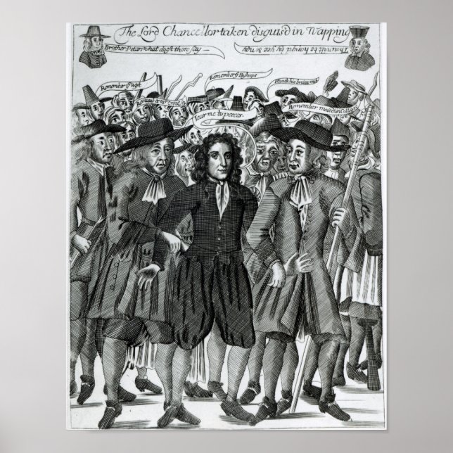 Pôster A detenção do juiz Jeffreys 1689 (Frente)