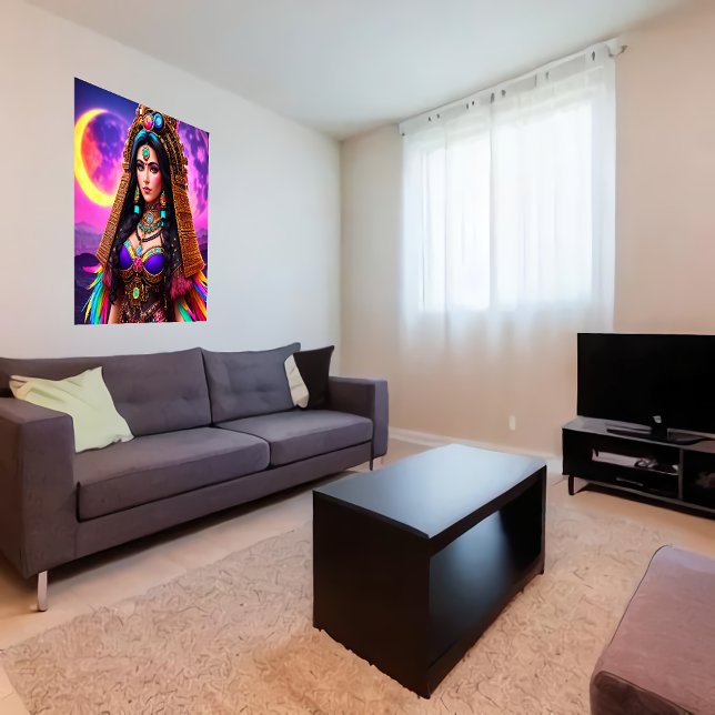 Poster A Deusa Aztec Metztli | Arte AI (Criador carregado)